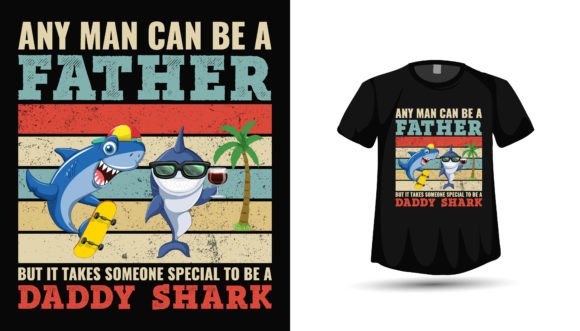 Fathers Day Shark Daddy Tshirt Design: A Versatile Creative Asset