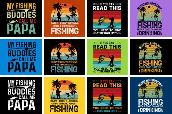 Fishing T-Shirt Design Bundle: Your Creative Catch