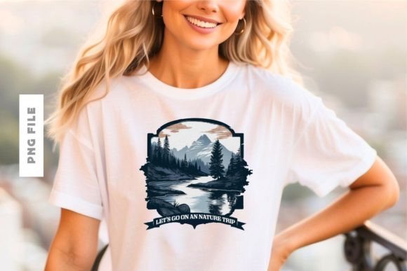 Let's Go on a Nature Trip T-Shirt Design: Creative Asset