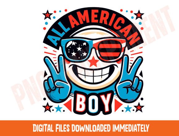 Patriotic Design Assets: All American Boy PNG