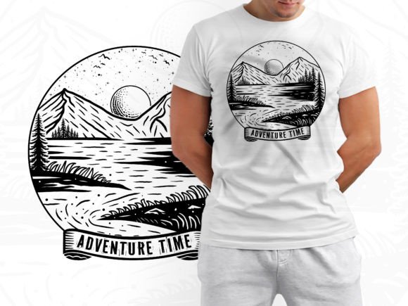 Summer Mountain Adventure T-Shirt Design: A Vector Asset for Bold Branding