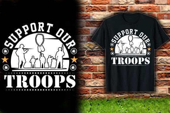 SUPPORT OUR TROOPS Vector T-Shirt Design: A Designer's Asset