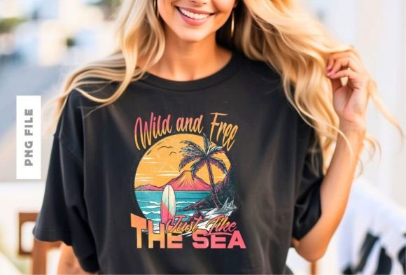 Wild and Free Just Like the Sea Design: A Visual Asset for Creative Projects