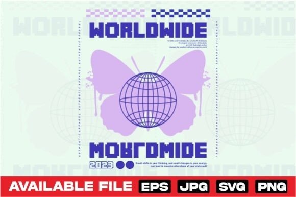 Worldwide Butterfly Urban T-Shirt Design: A Modern Streetwear Essential